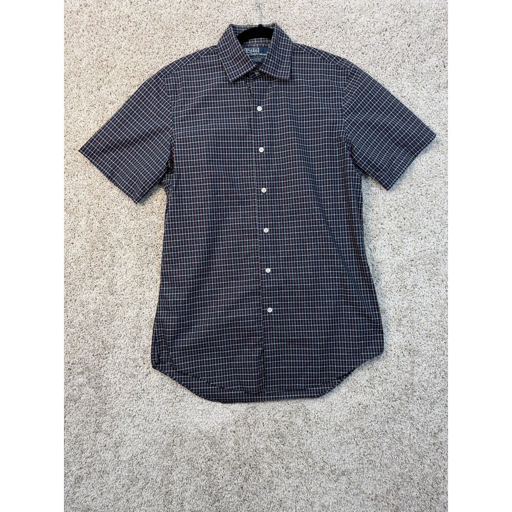 Polo Ralph Lauren Mens S Bradford Custom Fit Plaid Short Sleeve Button Shirt